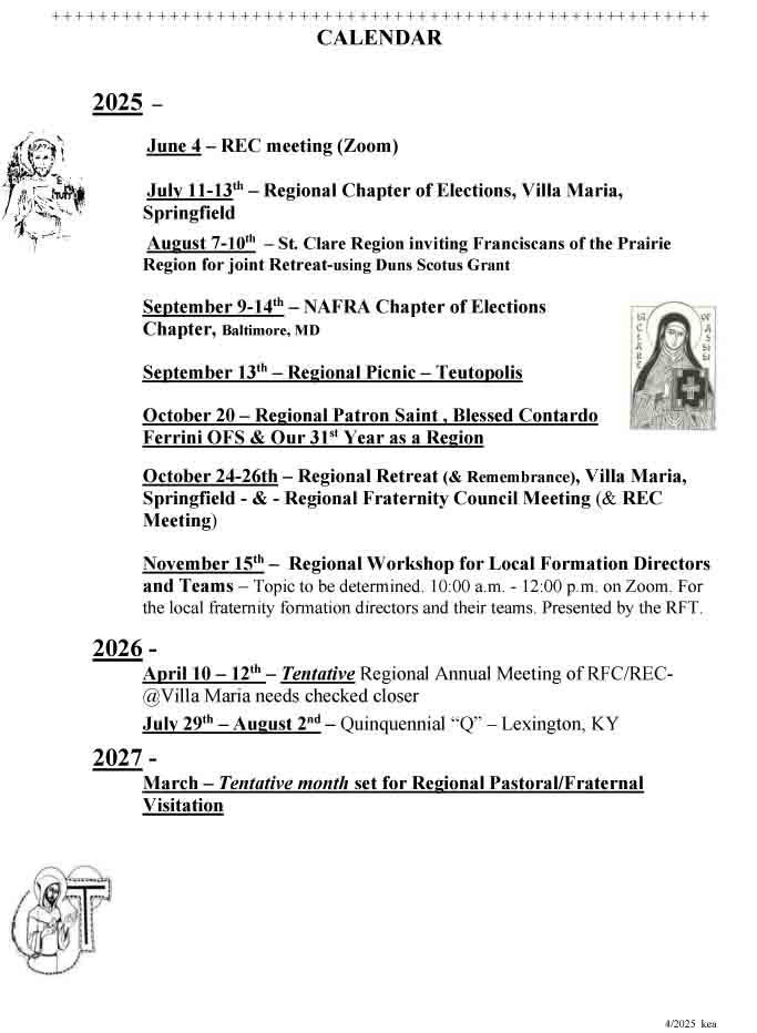 New calendar 2025-2027